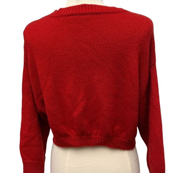 VINCE Cashmere Scoop Neck Sweater Red Cardigan size Large - Picture 8 of 15